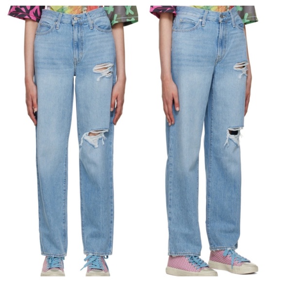 Levi’s ‘94 Baggy Mid Rise Straight Leg Jeans Distressed Medium Blue 25 26 29 30 - Picture 4 of 15